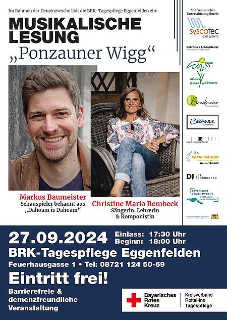 Musikalische Lesung von Markus Baumeister und Christine Maria Rembeck im Rahmen der Demenzwoche in der BRK-Tagespflege Eggenfelden