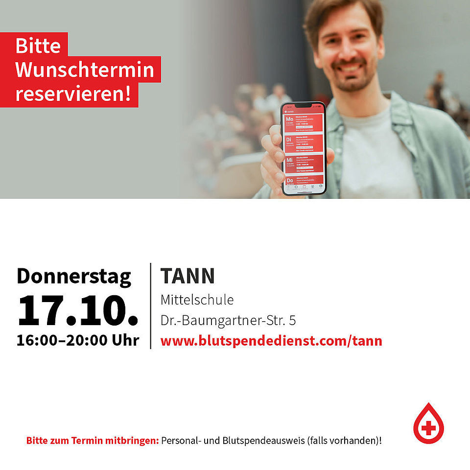 Blutspende des BRK in Tann am 17. Oktober 2024